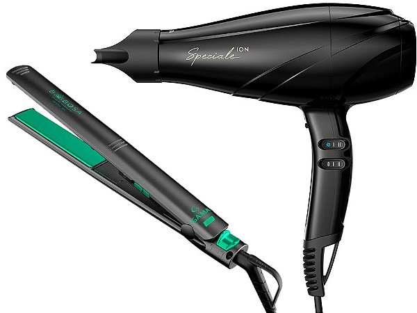 KIT GAMA - SECADOR SE SPECIALE ULTRA ION 2300W 127V + PRANCHA ELEGANCE BABOSA CERAMIC 220°C