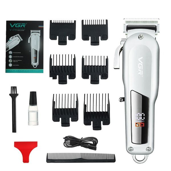 MAQUINA CORTE PROFESSIONAL HAIR CLIPPER USB VGR V-278 PRATA