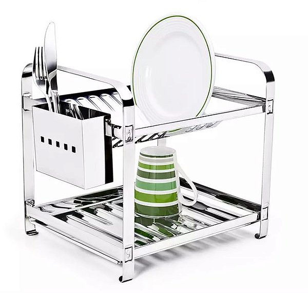 ESCORREDOR MAK.INOX 12 PRATOS MONTADO C/ PORTA TALHER ACO INOX 8503M