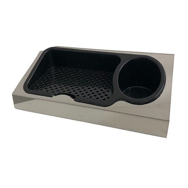 PORTA DETERGENTE MAK.INOX PARA PIA TELA PRETA  0823P