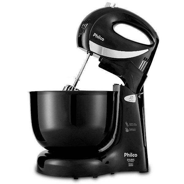 BATEDEIRA PHILCO PARIS DUO MIXER TURBO PR 350W PRETO - 127V