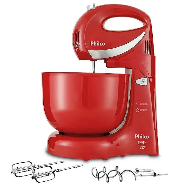 BATEDEIRA PHILCO PARIS POWER MIXER TURBO 350W 4 LITROS VERMELHO - 127V