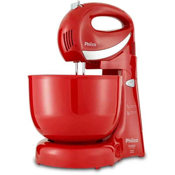 BATEDEIRA PHILCO PARIS DUO MIXER TURBO 350W 4 LITROS VERMELHO - 220V