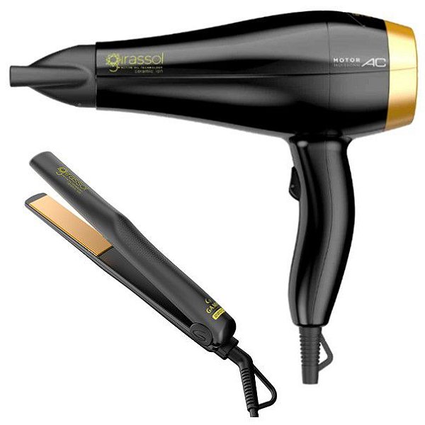KIT GAMA GIRASSOL 220V - SECADOR CERAMIC ION 2000W + PRANCHA CERAMIC ION 220ºC BV