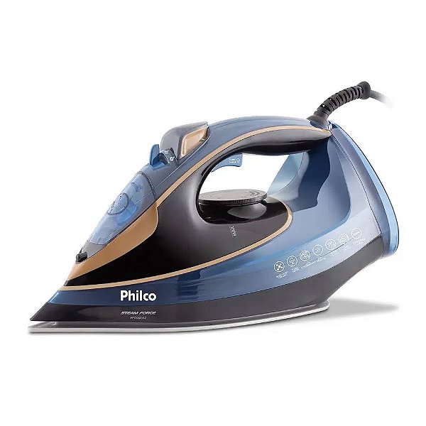FERRO A VAPOR PHILCO PFV 2600AZ STEAM FORCE 2500W AZUL - 220V