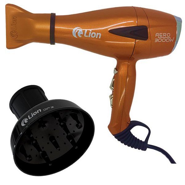KIT LION - SECADOR PROFISSIONAL TUTTI AERO 3000W COBRE 220V - DIFUSOR DE AR DF2 PRETO