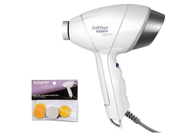 KIT PEDICURO SOFT FEET TAIFF 60W - BIVOLT + REFIL DE LIXA - 10 UND