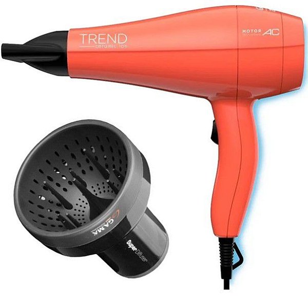 KIT GAMA - SECADOR PROFISSIONAL TREND CERAMIC ION 2000W 127V + DIFUSOR DE AR UNIVERSAL