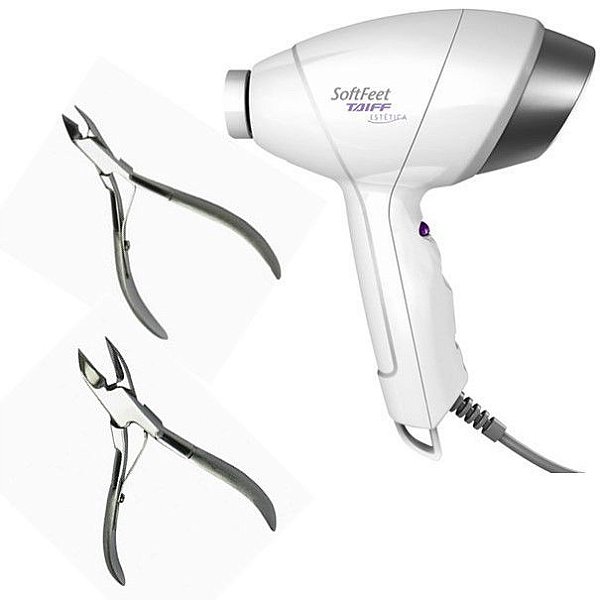 KIT - PEDICURO SOFT FEET TAIFF 60W BIVOLT + ALICATE UNHA + ALICATE CUTICULA