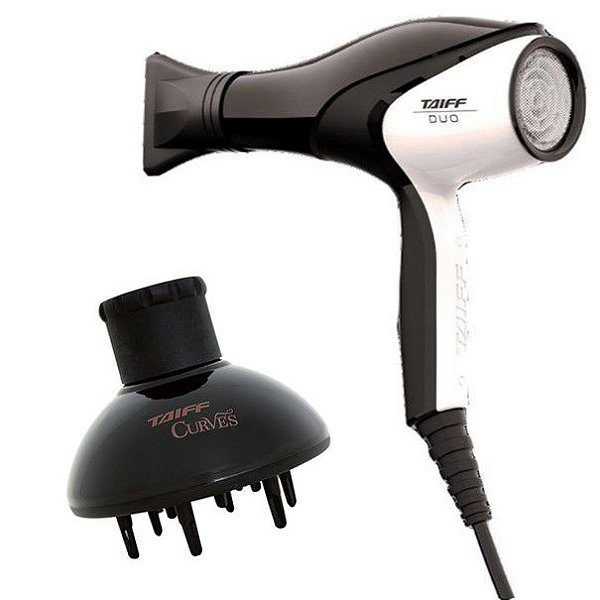 KIT TAIFF BIVOLT - SECADOR PROFISSIONAL UNIQUE DUO TOURMALINE  2700W + DIFUSOR DE AR CURVES