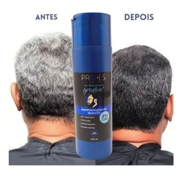 SHAMPOO MATIZADOR MASCULINO ESCURECEDOR CABELOS BRANCOS GRISALHOS PRO I.S 250ML