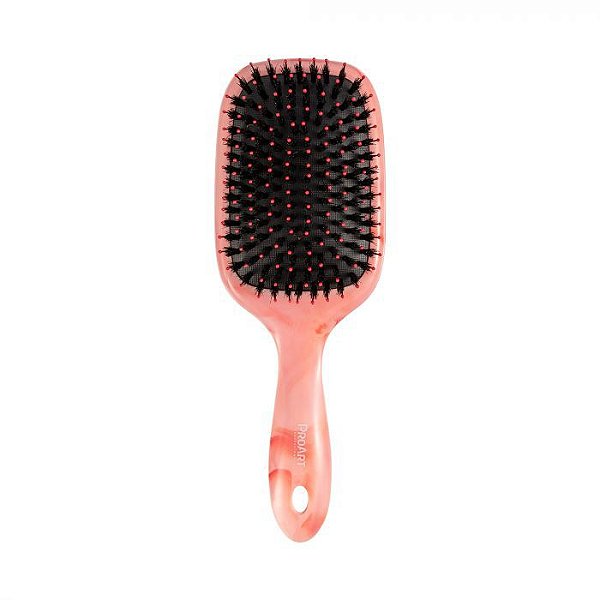 PROART ESCOVA RAQUETE MISTA MARBLE ROSA - EM03B