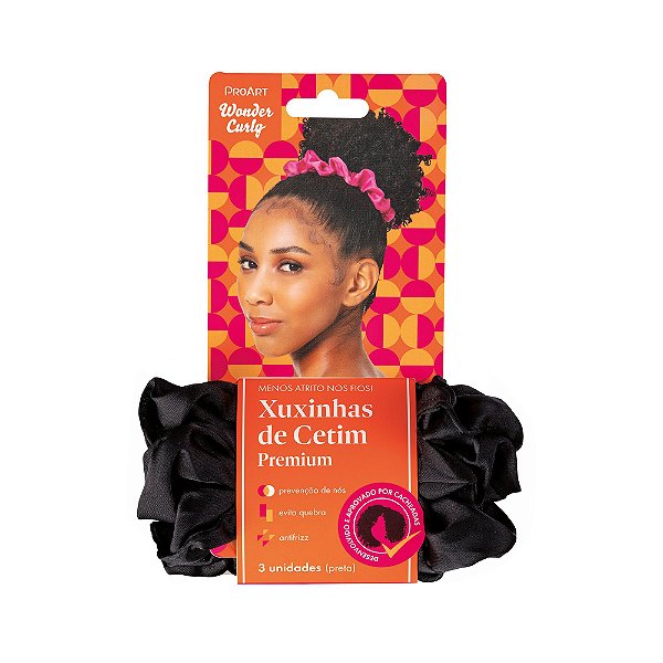 PROART WONDER CURLY XUXINHAS DE CETIM PREMIUM PRETO - XC03B