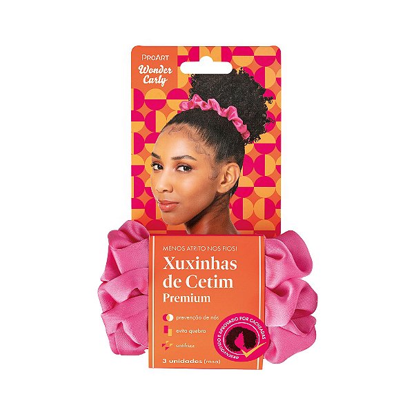 PROART WONDER CURLY XUXINHAS DE CETIM PREMIUM ROSA - XC02B