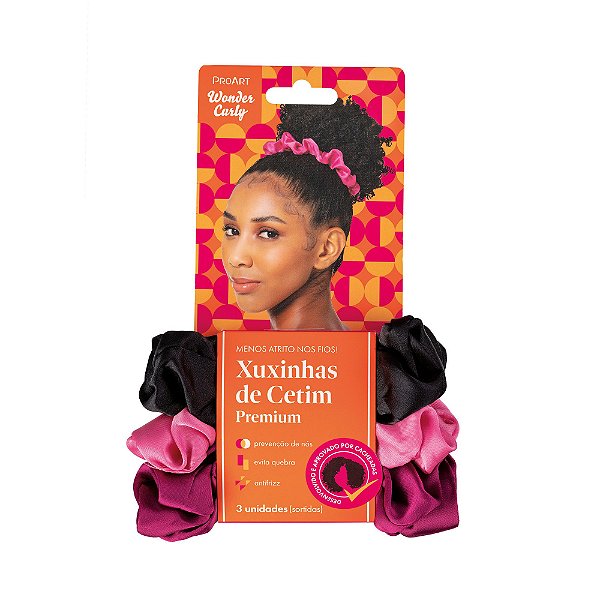 PROART WONDER CURLY XUXINHAS DE CETIM PREMIUM 3 CORES - XC01B