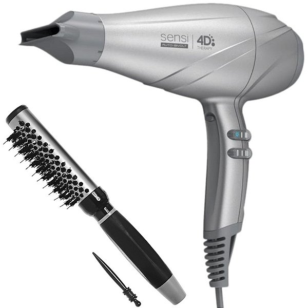 KIT SECADOR GAMA SENSI 4D THERAPY 2500W MOON BV + ESCOVA PROART RICCI PERFETTI BRILLARE 9R102HKH "P"