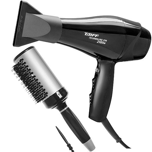 KIT - SECADOR TAIFF NEW TOURMALINE 2100W 220V + ESCOVA PROART RICCI PERFETTI BRILLARE 9R105HKH "G"