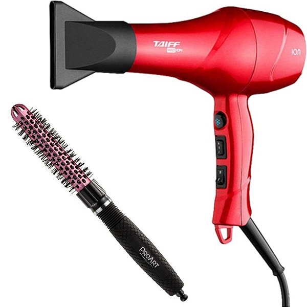 KIT - SECADOR TAIFF RED ION 1900W 220V + PROART ESCOVA PROFESSIONAL VENT PRO ROSA 20MM - EPT04B