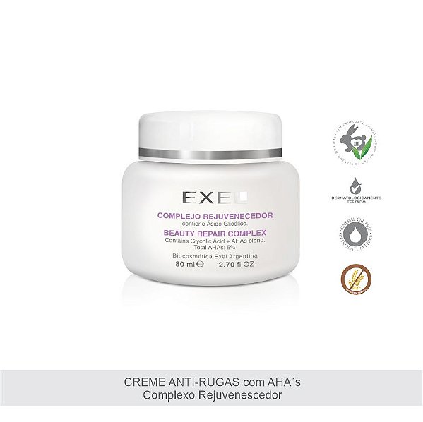 EXEL CREME ANTI-RUGAS COMPLEXO REJUVENESCEDOR COM AHA'S 80ML