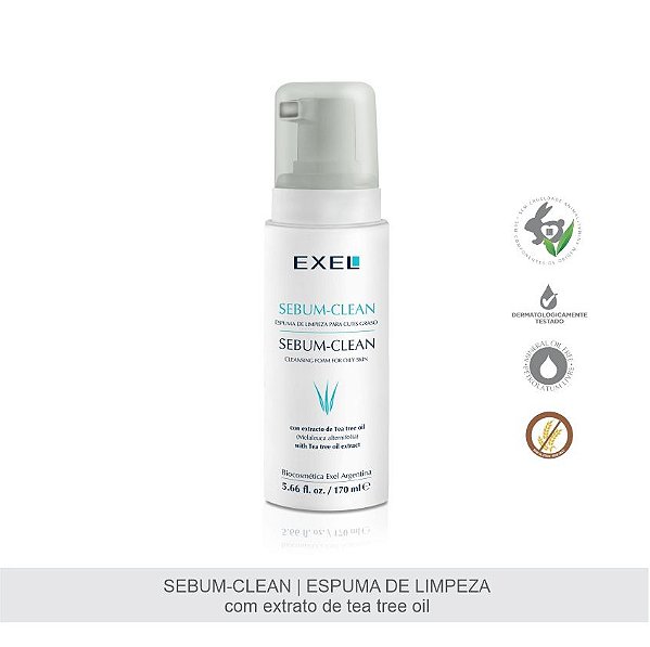 ESPUMA DE LIMPEZA SEBUM CLEAN E PELE OLEOSA 170ML EXEL