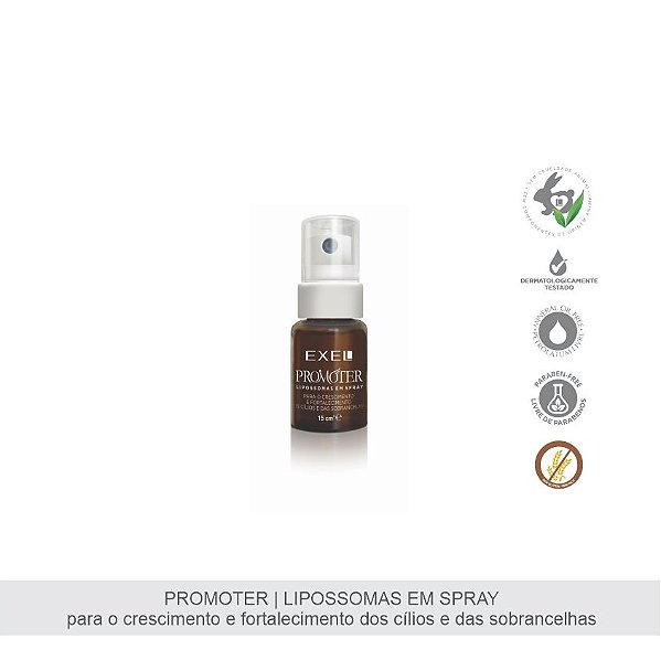EXEL SPRAY PROMOTER LIPOSSOMAS CRESCIMENTO DOS CÍLIOS E SOBRANCELHAS 15CM