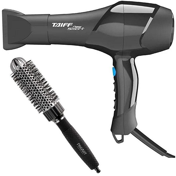 KIT - SECADOR TAIFF NEW SMART 1700W 220V + PROART ESCOVA VENT PRO PRATA 33MM - EPT02B