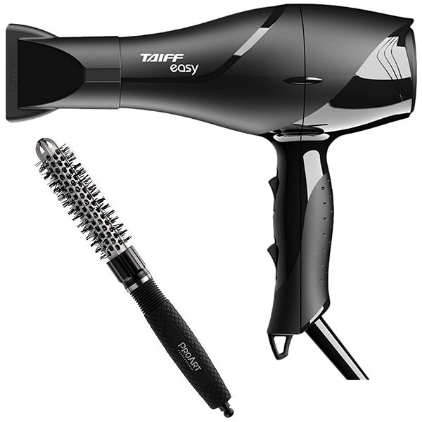 KIT - SECADOR PROFISSIONAL TAIFF EASY 1700W 127V + PROART ESCOVA VENT PRO PRATA 20MM - EPT01B