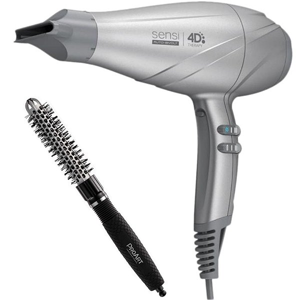 KIT - SECADOR GAMA SENSI 4D THERAPY 2500W MOON BV + PROART ESCOVA PROF VENT PRO PRATA 20MM - EPT01B