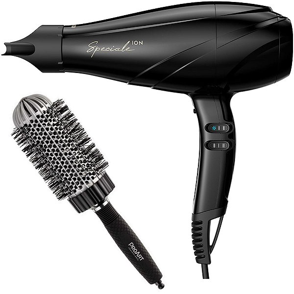KIT - SECADOR GAMA SE SPECIALE ULTRA ION 2300W 127V + PROART ESCOVA PROF VENT PRO PRATA 50MM EPT03B