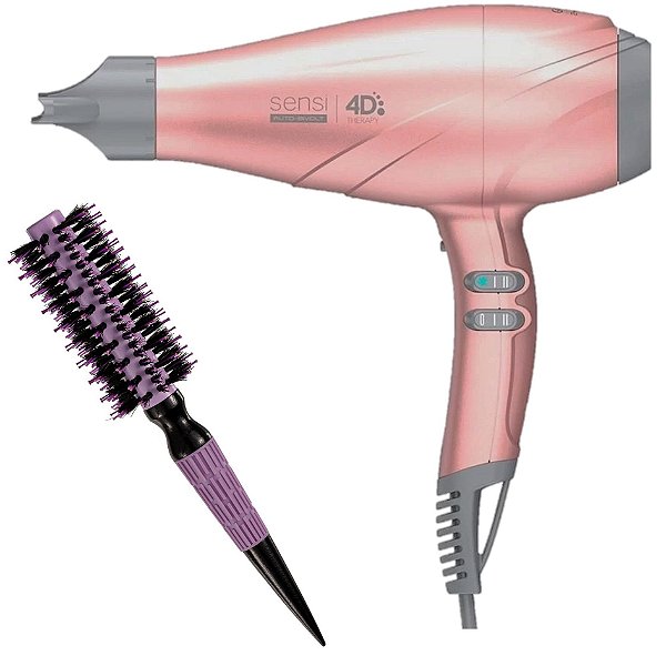 KIT SECADOR GAMA SENSI 4D THERAPY 2500W ROSË BV + ESCOVA PROART CRMIC EXPERT PRO LAVAND 19MM ECP07B