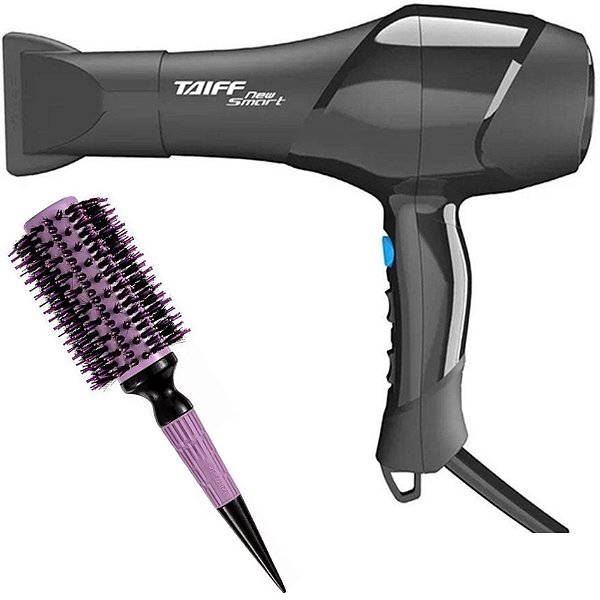 KIT - SECADOR TAIFF NEW SMART 1700W 220V + ESCOVA PROART CRMIC EXPERT PRO LAVAND 33MM ECP09B