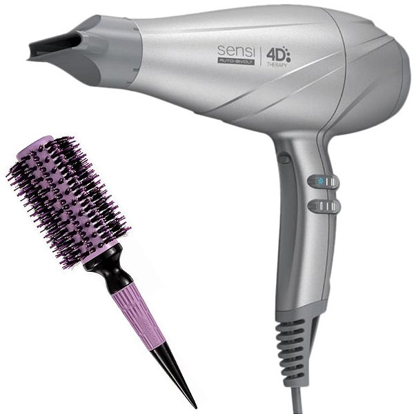 KIT SECADOR GAMA SENSI 4D THERAPY 2500W MOON BIV + ESCOVA PROART CRMIC EXPERT PRO LAVAND 33MM ECP09B