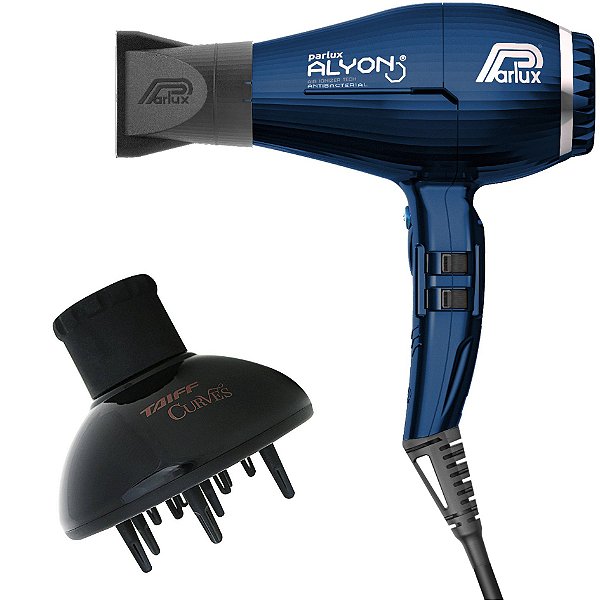 KIT - SECADOR PROFISSONAL PARLUX ALYON NIGHT BLUE 2100W 127V + DIFUSOR DE AR CURVES TAIFF
