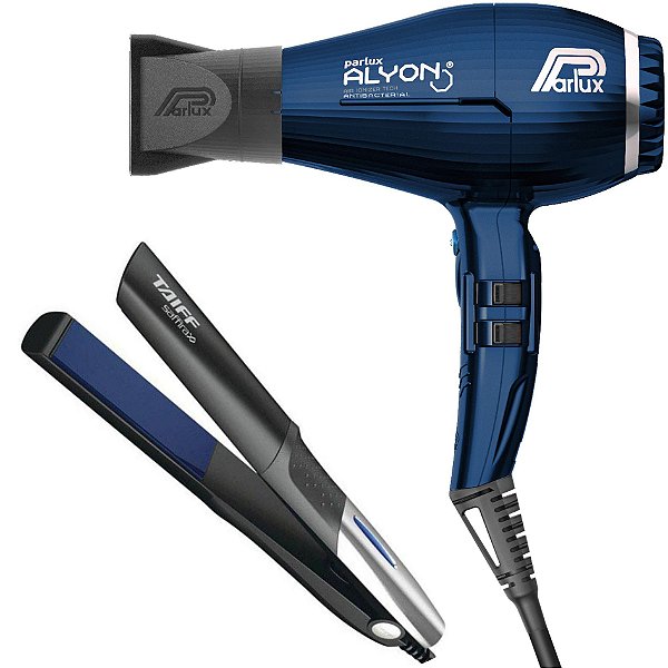 KIT - SECADOR PROFISSIONAL PARLUX ALYON NIGHT BLUE 2250W 220V + PRANCHA TAIFF SAFFIRA 200ºC BV