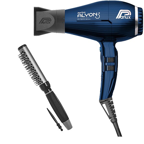KIT - SECADOR PARLUX ALYON NIGHT BLUE 2250W 220V + ESCOVA PROART RICCI PERFETTI 98102HKH `P`