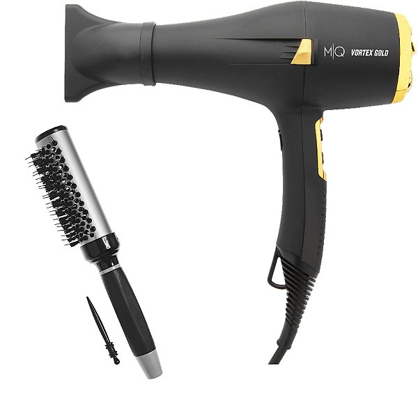 SECADOR DE CABELO PROFISSIONAL MQ VORTEX GOLD 2200W 127V+ ESCOVA PROART RICCI PERFETTI 98103HKH `M`