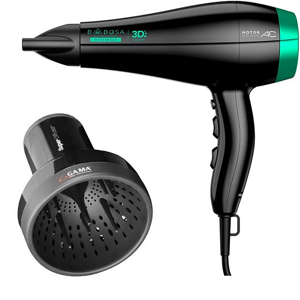 KIT GAMA - SECADOR BABOSA 3D THERAPY ULTRA ION 2200W + DIFUSOR DE AR UNIVERSAL GAMA