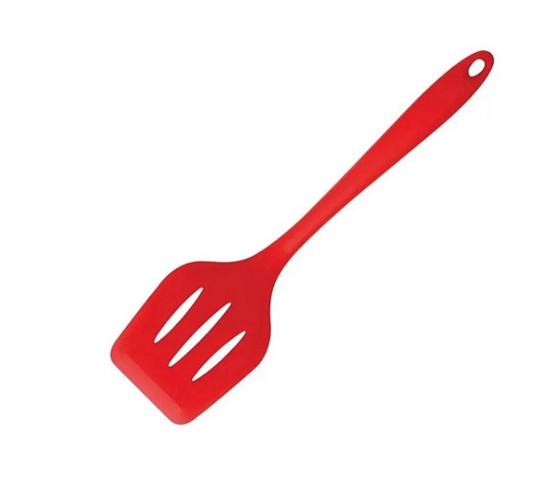 ESPATULA PERFURADA DE SILICONE 29,5X7,5CM VERMELHO MAK INOX 2213I