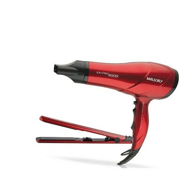 KIT MALLORY BIVOLT - SECADOR DE CABELO ION PRO 4000 2000W + PRANCHA PURE SEDUCTION 210ºC