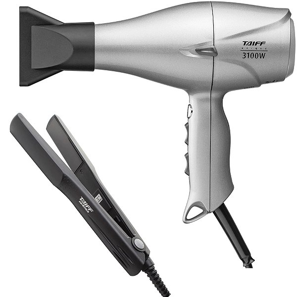 KIT TAIFF - SECADOR DE CABELO PROFISSIONAL TAIFF UNIQUE 3100W 220V + PRANCHA CERAMICA 180ºC BV