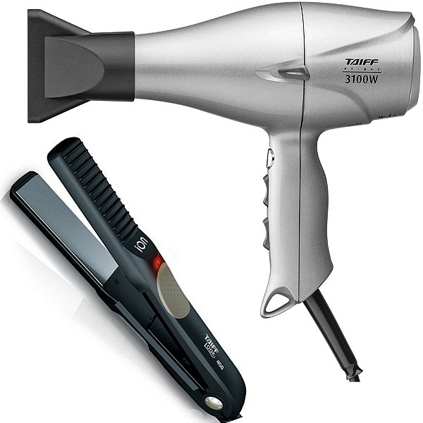 KIT TAIFF - SECADOR DE CABELO TAIFF UNIQUE 3100W 220V + PRANCHA LOOK 450 230ºC BV