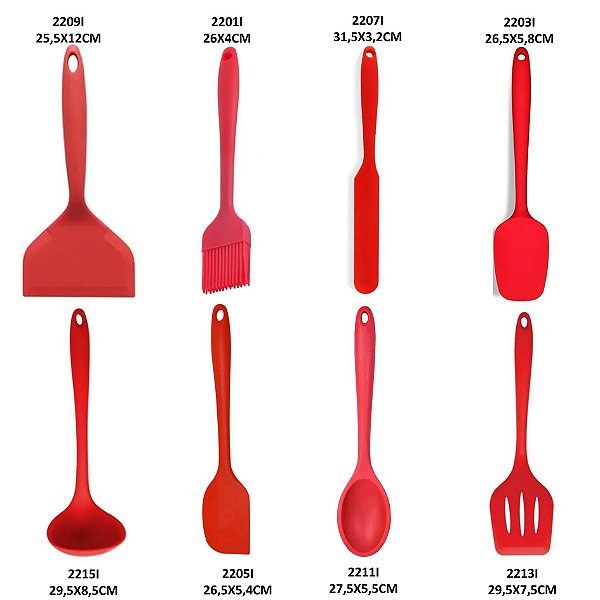 KIT MAK.INOX 8 PEÇAS SILICONE VERMELHO 2201I + 2203I + 2205I + 2207I + 2209I + 2211I + 2213I + 2215I