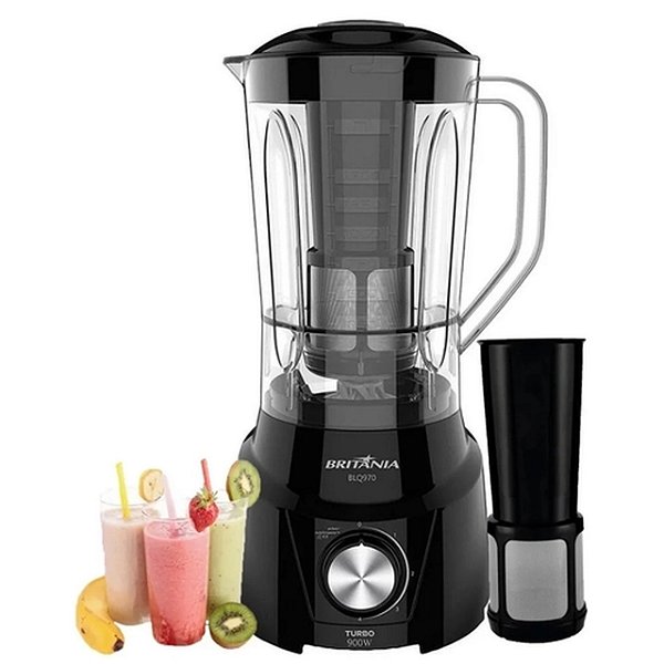 LIQUIDIFICADOR BRITANIA BLQ970P TURBO 900W 2.6L 4 VEL. AUTO LIMPANTE - 127V
