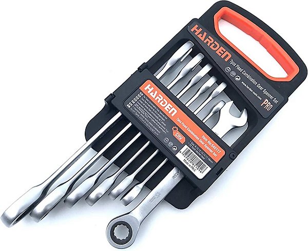 JOGO DE CHAVE COMBINADA CATRACA HARDEN 7 PECAS H-540117