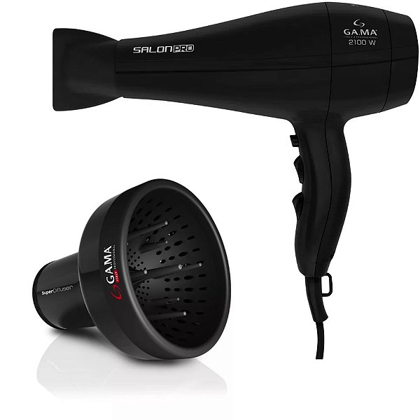 KIT GAMA - SECADOR DE CABELO SALON PRO ION 3D 2100W 220V + DIFUSOR DE AR UNIVERSAL