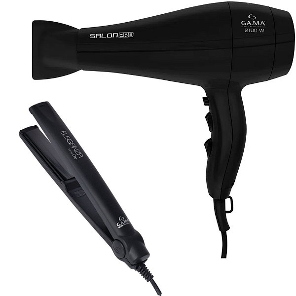 KIT GAMA - SECADOR SALON PRO ION 3D 2100W 127V + PRANCHA ELEGANZA INFINIY ONE 220ºC