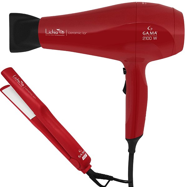 Kit Gama Lichia Ceramic Ion - Secador 2100w 220v + Prancha 220ºc Biv