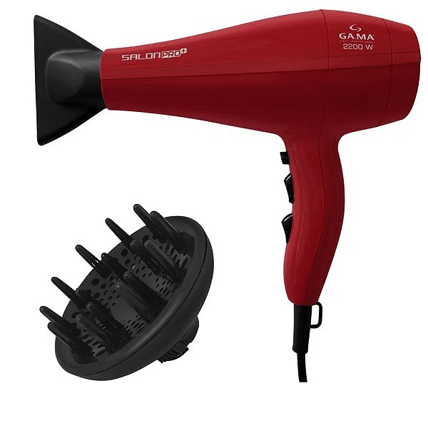 Secador De Cabelo Gama Salon Pro Ion Plus 3d 2200w Vermelho - 127v