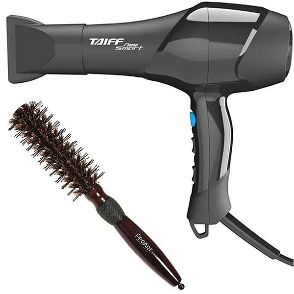 Kit - Secador Taiff New Smart 1700w 220v + Escova Proart Miracle Shine 21mm 2d733 Madeira 'p'