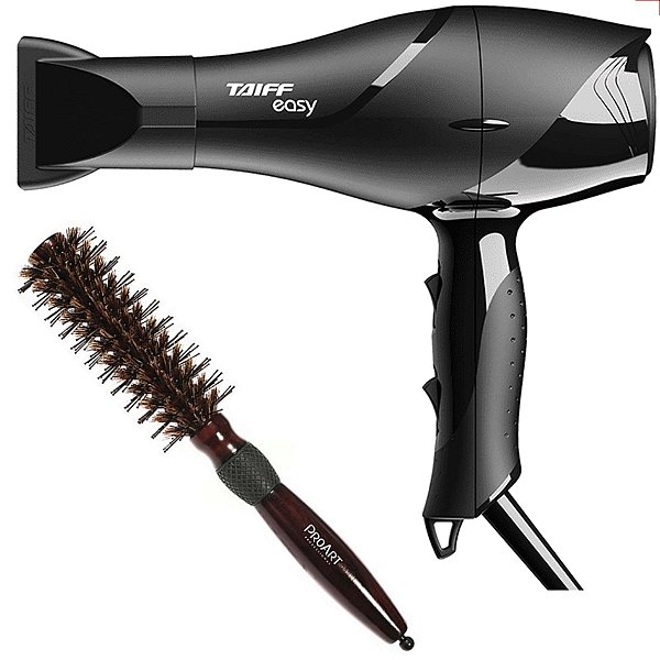 Kit - Secador Taiff Easy 1700w 220v + Escova Proart Miracle Shine 21mm 2d733 Madeira 'p'